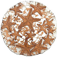 Red Pomegranate 1015-3 Sea Star Dessert Plate Mirror44; Bronze - Set of 4