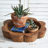 Colonial Tin Works Flower Dough Bowl, 2-inch Height, Home, Home Dcor