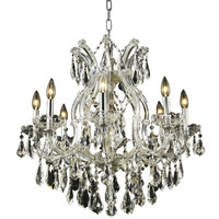 Elegant Lighting 2801D26C/RC Maria Theresa 26-Inch High 9-Light Chandelier, Royal Cut RC Crystal, 26" x 26" x 26", Chrome Finish with Crystal (Clear)