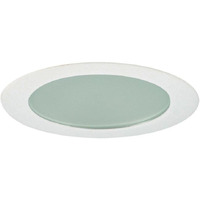 Jesco Lighting TM409WH 4-Inch Aperture Low Voltage Trim Recessed Light, Flat Frosted Glass for Shower, White Finish