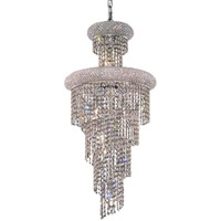 Elegant Lighting 1800SR16C/RC Spiral Collection 10-Light Hanging Fixture Royal Cut Crystals with Chrome Finish