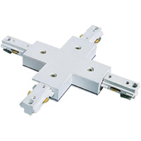 Jesco Lighting HXJ 7" H Track X-Connector with Power Feed, Silver