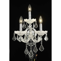 Elegant Lighting Maria Theresa Collection 3-Light Wall Sconce with Royal Cut Crystal, White Finish
