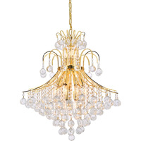 Elegant Lighting 8003D25G/RC Royal Cut Clear Crystal Toureg 15-Light, Two-Tier Crystal Chandelier, Finished in Gold with Clear Crystals