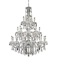 Elegant Lighting 2016G36C/RC Francis Collection 24-Light Hanging Fixture Royal Cut Crystals with Chrome Finish