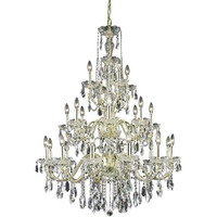 Elegant Lighting 2016G36G/RC Francis Collection 24-Light Hanging Fixture Royal Cut Crystals with Gold Finish