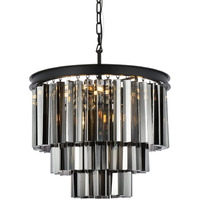 Elegant Lighting Sydney Collection 1201D20MB-SS/RC 9-Light Pendant Lamp with Royal Cut Silver Shade Crystals, Mocha Brown Finish