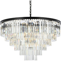 Elegant Lighting Sydney Collection 1201D44MB/RC 10-Light Pendant Lamp with Royal Cut Crystals, Mocha Brown Finish