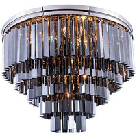 Elegant Lighting Sydney Collection 17-Light Flush Mount with Royal Cut Silver Shade Crystals, Polished Nickel Finish