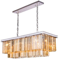 Elegant Lighting Sydney Collection 1202D40PN-GT/RC 12-Light Pendant Lamp with Royal Cut Golden Teak Crystals, Polished Nickel Finish