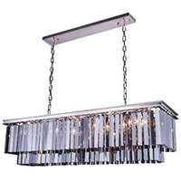 Elegant Lighting Sydney Collection 1202D50PN-SS/RC 12-Light Pendant Lamp with Royal Cut Silver Shade Crystals, Polished Nickel Finish