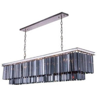 Elegant Lighting Sydney Collection 1202D60PN-SS/RC 17-Light Pendant Lamp with Royal Cut Silver Shade Crystals, Polished Nickel Finish