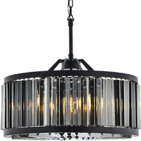 Elegant Lighting Chelsea Collection 8-Light Pendant Lamp with Royal Cut Silver Shade Crystals, Mocha Brown Finish