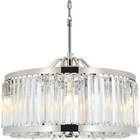 Elegant Lighting Chelsea Collection 8-Light Pendant Lamp with Royal Cut Crystals, Polished Nickel Finish