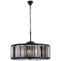 Elegant Lighting Chelsea Collection 1203D35MB-SS/RC 10-Light Pendant Lamp with Royal Cut Silver Shade Crystals, Mocha Brown Finish