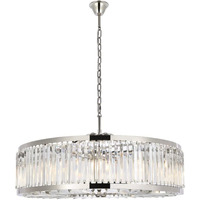 Elegant Lighting Chelsea Collection 1203G43PN/RC 10-Light Pendant Lamp with Royal Cut Crystals, Polished Nickel Finish