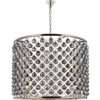 Elegant Lighting Madison Collection 12-Light Pendant Lamp with Royal Cut Silver Shade Crystals, Polished Nickel Finish