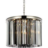Elegant Lighting Sydney Collection 6-Light Pendant Lamp with Royal Cut Silver Shade Crystals, Polished Nickel Finish