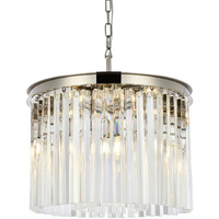 Elegant Lighting Sydney Collection 1208D20PN/RC 6-Light Pendant Lamp with Royal Cut Crystals, Polished Nickel Finish