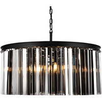 Elegant Lighting Sydney Collection 1208D31MB-SS/RC 8-Light Pendant Lamp with Royal Cut Silver Shade Crystals, Mocha Brown Finish