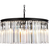 Elegant Lighting Sydney Collection 1208D31MB/RC 8-Light Pendant Lamp with Royal Cut Crystals, Mocha Brown Finish