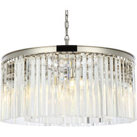 Elegant Lighting Sydney Collection 1208D31PN/RC 8-Light Pendant Lamp with Royal Cut Crystals, Polished Nickel Finish