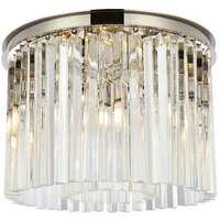Elegant Lighting Sydney Collection 6-Light Flush Mount with Royal Cut Crystals, 6 Polished Nickel Finish