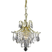 Elegant Lighting Living District Amelia 3-Light Transitional Metal Pendant in Gold