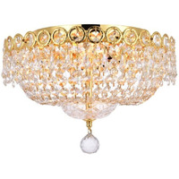Elegant Lighting Century - Four Light Flush Mount-Gold Finish-Royal Cut Crystal Type