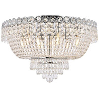 Elegant Lighting Century - Nine Light Flush Mount-Chrome Finish-Royal Cut Crystal Type