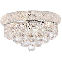 Elegant Lighting Primo - Six Light Flush Mount-Chrome Finish-Royal Cut Crystal Type