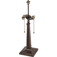 23" High Mission 2 Light Table Base by Meyda Tiffany 16108 in Black Finish