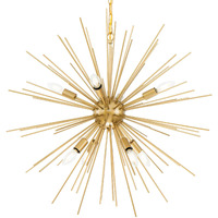 Living District Timber 8-Light Metal Pendant in Brass Finish