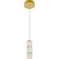 Elegant Lighting Indoor Modern Home Decorative Bright Polaris LED Light Gold Pendant Clear Royal Cut Crystal