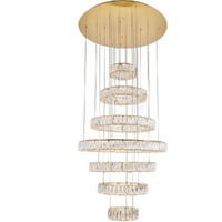 Elegant Lighting Indoor Modern Home Decorative Bright Monroe Integrated LED Light Gold Chandelier Clear Royal Cut Crystal