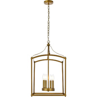 Elegant Lighting Living District Janet 4-Light Mid-Century Metal Pendant in Brass