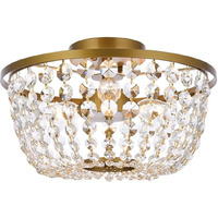 Elegant Lighting Indoor Modern Home Decorative Bright Cora 13 inch Flush Mount in Brass