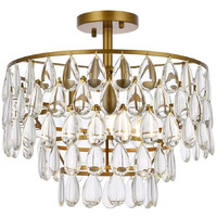 Elegant Lighting Indoor Modern Home Decorative Bright Mila 16 inch Flush Mount in Brass