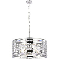 Elegant Lighting Indoor Modern Home Decorative Bright Ceiling Light Kennedy 24 inch Pendant in Chrome