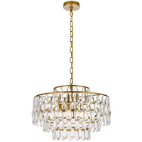Elegant Lighting Indoor Modern Home Decorative Bright Mila 20 inch Pendant in Brass