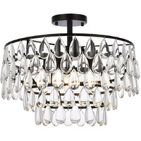 Elegant Lighting Indoor Modern Home Decorative Bright Mila 18 inch Flush Mount in Black