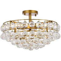 Elegant Lighting Indoor Modern Home Decorative Bright Savannah 18 inch Flush Mount in Brass