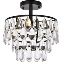 Elegant Lighting Indoor Modern Home Decorative Bright Mila 12 inch flush Mount in black