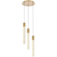 Elegant Lighting Indoor Modern Home Decorative Bright Ceiling Light Weston 3 Lights Pendant in Satin Gold