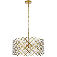 Elegant Lighting Indoor Modern Home Decorative Bright Ceiling Light Lyla 21 inch Pendant in Brass