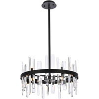Elegant Lighting Modern Bright Home Decorative Serena 20 inch Crystal Round Pendant - Black