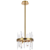 Elegant Lighting Modern Bright Home Decorative Serena 12 inch Crystal Round Pendant - Satin Gold