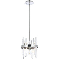 Elegant Lighting Modern Bright Home Decorative Serena 10 inch Crystal Round Pendant - Chrome