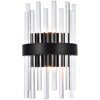 Elegant Lighting Dallas 8 inch Crystal Bath Sconce in Black