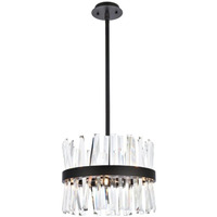 Elegant Lighting Serephina 16" Crystal Round Pendant Lt in Black